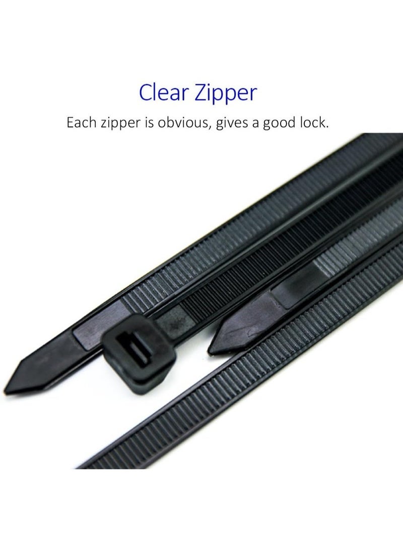Cable Zip Ties Heavy Duty 12 Inch, Ultra Strong Plastic Wire Ties with 120 Pounds Tensile Strength, 100 Pieces, Nylon Tie Wraps with 0.3 Inch Width in Black & White, Indoor and Outdoor UV Resi - Image 3
